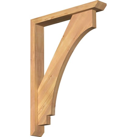 Ekena Millwork Imperial Slat Smooth Bracket w/ Offset Brace, Western Red Cedar, 3 1/2"W x 22"D x 30"H BKT0402X22X30IMP06SWR
